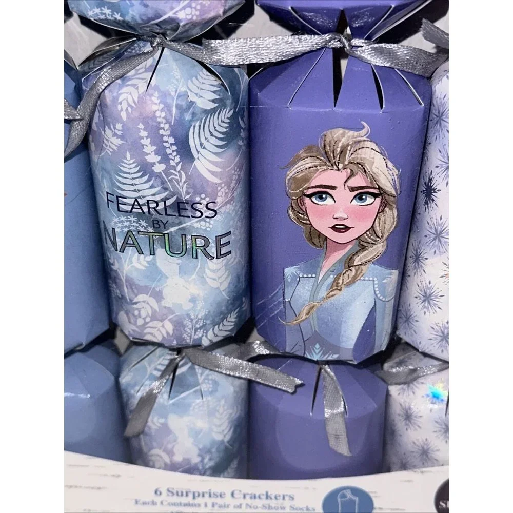 Disney Frozen 2 II 6 Surprise Crackers Womens Socks Sizes 4 To 10 Christmas Gift